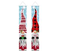 Valicaer Christmas Couplets,Xmas Couplet Curtain Banner Merry Christmas Door Cover Decoration Xmas Porch Sign New Year Papá Noel Model Hanging Banner Decor Ornament Red for Outdoor Indoor (B)
