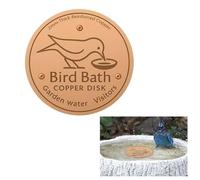 Valicaer Copper Plate Bird Bath 20 x 20 cm Pure Copper Disc Three-Point Suspension Self-Cleaning for Bird Bath Cleaning Outdoors, All-Year Feeding Area Plate for Garden Patio (Round)