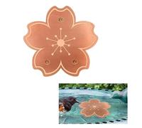 Valicaer Copper Plate Bird Bath 20 x 20 cm Pure Copper Disc Three-Point Suspension Self-Cleaning for Bird Bath Cleaning Outdoors, All-Year Feeding Place Plate for Garden Patio (Blossom Shape)