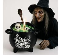 Valicaer Halloween Skeleton Candles,Witch Brew Cauldron Candle Festive Scented Skull & Skeleton Candle Decorations, Perfect Boo Basket Gifts for Women Girls Up to 60 Hours Burn Time