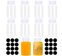 Valicaer Plastic Juice Bottles with Lids,10Pcs 100ml Empty Juice Bottles Mini Smoothie Bottles Clear Plastic Juicing Drinks Bottle Containers with Label Shot Bottles for Water,Milk,Ginger