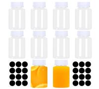 Valicaer Plastic Juice Bottles with Lids,10Pcs 150ml Empty Juice Bottles Mini Smoothie Bottles Clear Plastic Juicing Drinks Bottle Containers with Label Shot Bottles for Water,Milk,Ginger
