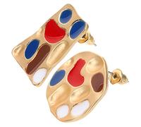 VALICLUD 1 Pair Asymmetrical Earrings for Women Fun Paint Mixing Plate Design Unique for Painters Chic Earrings for Teens Stylish Jewelry Occasion