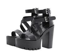 VALICLUD 1 Pair Chic Girl Summer Shoes Comfortable Peep Toe Rome Sandals with Thick Sole Stylish Footwear for Women for Summer Outings and Casual Wear