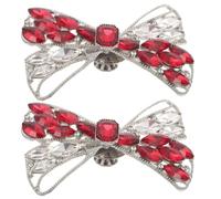 VALICLUD 1 Pair Rhinestone Bow Shoe Charms Wedding Bridal Shoe Buckles Sparkling Alloy and Glass Stones Resist Wear Easy Replacement Women Flats Formal Occasions Bowknot Decoration