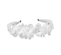 VALICLUD 1 Pc Beaded Headband Hair Headbands Elastic Glow Party Women Hair Hoop Sparkly Jewel Jeweled Trendy Silver Sequin Beaded Wedding Alloy White
