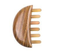 VALICLUD 1 PC Natural Buffalo Horn Wide Tooth Comb for Comfortable Hair Combing and Scalp Massage Fashionable Sandalwood Design Portable Styling Tool for All Hair Types