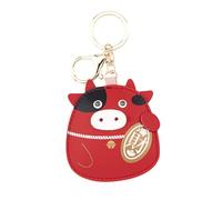 VALICLUD 1 Pc The Lucky Cow Keychain Ox Pendant Farm Animals Party Favors Cute Key Chain Spring Festival Keychain Cows Cow Print Zodiac Animal Keychain Keychain Ox Keychain Red Pu