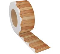 VALICLUD 1 Pcs Decorative Bulletin Board Moldings White Board Border Decal Brown Wooden Fan Shape Coated Paper with Wood Grain Design Not Easy to Fade Easy to Remove without Marks