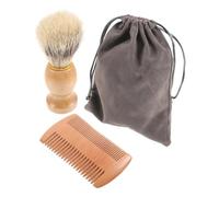 VALICLUD 1 Set Beard Shaping Tool Wooden Pocket Comb Shaving Brush for Men Portable Grooming Kit with Storage Bag Durable Travel Friendly Easy to Use