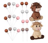 VALICLUD 1 Set Highland Cow Cake Decorations Cute Cow Toppers Foam Balls for Showers Birthdays Weddings Celebrations Effortless