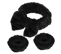 VALICLUD 1 Set Womens Bowknot Makeup Headbands Wristbands Elastic Face Wash Hairbands for Home Hotel Use Non Slip Fluffy Edges for Skincare and Makeup