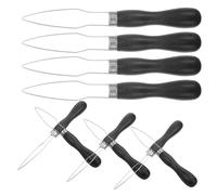 VALICLUD 10 Pcs Button Assist Tool for Seniors with Black Handle - Stainless Steel One-Handed Adaptive Equipment for Button Fastening - Dressing Aid for Arthritis and Limited Hand Mobility