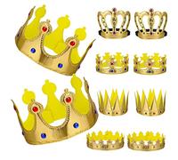 VALICLUD 10 Pcs King Crowns with Rhinestones for Adults Lightweight Cloth Party Headwear for Birthdays Costume Cosplay and Themed Celebrations