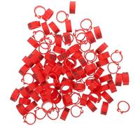 VALICLUD 100 Pcs Numbered Red Clip-On Pigeon Foot Rings 10mm Digital Leg Bands Identification Rings for Poultry and Bird Accessories