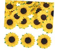 VALICLUD 100pcs Artificial Sunflower Heads for DIY Decor for Floral Arrangements Wreaths and Hair Accessories Paper Material Bright Color and Lightweight Design
