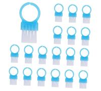 VALICLUD 100pcs Blue Replaceable Nail Cleaning Brushes with Firm Plastic Bristles for Manicure and Fingernail Dust Removal Portable Ergonomic Scrub Tools for Women and Men