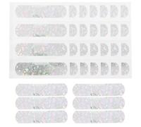 VALICLUD 100pcs Breathable White PVC Adhesive Bandages with Glitter Design, Easy to Tear Wound Plasters for Convenient Care at Home Or Travel