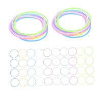 VALICLUD 100pcs Colorful Silicone Hair Ties Glow Dark Stretchable Wrist Bands Strong Hold for Women Party Favors Disco Accessories Style