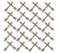 VALICLUD 100pcs Cute Miniature Cutlery Pendants Retro Alloy Tableware Charms for Jewelry Making for Necklaces and Bracelets Unique Crafting Accessories