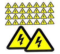 VALICLUD 100Pcs Electric Shock Warning Stickers 5X5Cm Triangle High Voltage Safety Signs Yellow Self-Adhesive Electrical Hazard Labels for Industrial Safety