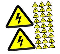 VALICLUD 100pcs Electric Shocks Label Decals High Voltage Warning Labels Triangle Yellow Adhesive Sticker Enhance Work Efficiency Compact Design for Factories