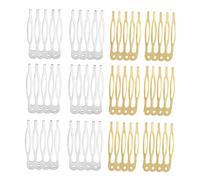 VALICLUD 100pcs Elegant Headdress Combs Durable Hair Comb Clips for DIY Wig Styling Smooth Touch Non Damaging for Creating Various Hairstyles Gold Silver