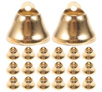 VALICLUD 100pcs Gold Liberty Bells Christmas Jingle Bells Mini Craft Vintage Brass for Christmas Wind Chimes Making (Diameter 25mm)