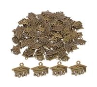 VALICLUD 100pcs Graduation Cap Charms Zinc Alloy Pendant for DIY Jewelry Craft Supplies Mini Tassel Hat Accessories for Bracelets Necklaces Earrings Keychains Graduation Year Craft
