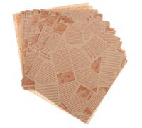 VALICLUD 100pcs Greaseproof Food Wrapping Paper Oil Resistant Vintage Newspaper Design for French Fries Burgers Sandwiches Cake Wrapping Picnic Bakery and Kitchen Use