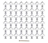 VALICLUD 100pcs Grey Plastic Butterfly Expansion Anchors Nails for Plasterboard Drywall Fixings Heavy Duty Wall Plugs Suitable for Wall Screws and Cavity