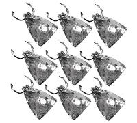 VALICLUD 100pcs Halloween Drawstring Bags Candy Organza Bundle Pockets with Skull Print Lightweight Durable Gauze Gift Bags for Trick Treating and Party Favor