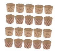 VALICLUD 100PCS Kraft Paper Cups for Cake Baking Food-Grade Greaseproof Cupcake Cases with Adorable Patterns Small for Muffins and Desserts for Birthday Wedding and Home Baking Use