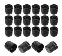 VALICLUD 100pcs Leakproof Tooth Tamper Evident Essential Oil Bottle Caps Plastic Replacement Lids for Fragrance and Scent Bottles Leak Resistant High Capacity Compatible for Travel and