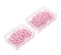 VALICLUD 100pcs Metal Binder Clips Oval Shape Pink Sturdy Compact Desk Organisation Paper Clips for Business Trips and Speeches