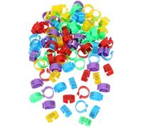 VALICLUD 100pcs Numbered Pigeon Foot Bands Clip-on Plastic Bird Leg Rings Mixed Colors Small Leg Bands for Poultry Identification and Racing in Aviaries Random Color