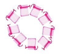 VALICLUD 100pcs Organza Drawstring Bags Semi Transparent Jewelry Pouches Rose Red for Wedding Birthday Shower Favors Secure Storage for Necklaces Bracelets and More
