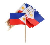 VALICLUD 100pcs Philippines Flag Fruit Picks Decorative Toothpicks for Cakes Desserts and Snacks Multinational Food Toppers for Parties and Celebrations