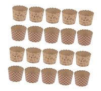 VALICLUD 100PCS Small Kraft Paper Baking Cups for Muffins and Cupcakes Greaseproof Cake Liners with Adorable Pattern Oven Safe Decorative Paper Cups for Baking and Desserts