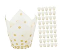 VALICLUD 100pcs Tulip Muffin Cups Paper Liners Oil Baking Wrappers for Cupcakes Muffins Snacks Serving Tulip Paper Baking Cups for Wedding Birthday Shower Party