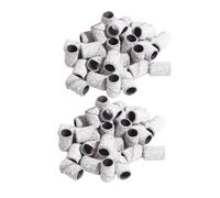 VALICLUD 100Pcs White 120# Nail Sanding Bands Manicure Grinding Polisher Sanding Sleeves Gel Polish Remover Nail Accessories for Professional Electric Drill