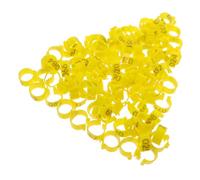 VALICLUD 100pcs Yellow Abs Plastic Pigeon Foot Rings Bird Leg Bands Numbered Clip-on Leg Rings for Parrots and Canaries Convenient and Practical Bird Identification Bands