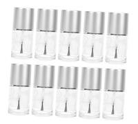 VALICLUD 10pcs 15ml Refillable Nail Polish Glass Bottles Brush Cap Silver Lid Convenient Cosmetic Sub Package Containers for Nail Art and Diy