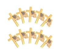 VALICLUD 10pcs American Flag Cross Lapel Pin Alloy Brooch Resists Scratching Patriotic Accent for Independence Day and Formal Events Suitable for Men and Women