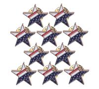 VALICLUD 10pcs American Flag Lapel Pin Patriotic Five Pointed Star Brooch Lightweight Durable for Women Independence Day of July Party Accessories