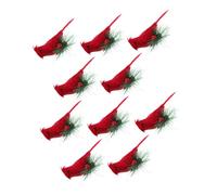 VALICLUD 10pcs Artificial Cardinal Birds with Clips for Christmas Tree Decorations Realistic Red Feathered Ornaments for Outdoor Garden Wreaths Lawn and Holiday Crafts