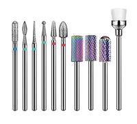 VALICLUD 10pcs Assorted Colour Nail Drill Bits Set for Pen-type Nail Polishers High Wear Resistance Steel Manicure Grinding Heads with Little Friction and Heat for Precise Beauty Tools