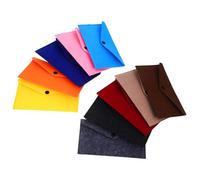 VALICLUD 10Pcs Buttoned Felt Storage Bags Small Envelopes for Phone Cash Earphones Stationery Organizer Multi-Color Multifunctional Pouch for Travel and Daily Use