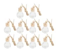 VALICLUD 10pcs Car Hanging Glass Diffuser Bottles Empty Aromatherapy Air Fresheners with Strong Ropes for Vehicle Decoration and Custom Fragrance