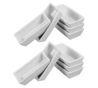 VALICLUD 10pcs Ceramic Weighing Boats High Temperature Resistant Chemical Burning Holders Laboratory Crucible Dishes for Powder Storage and Sample Weighing